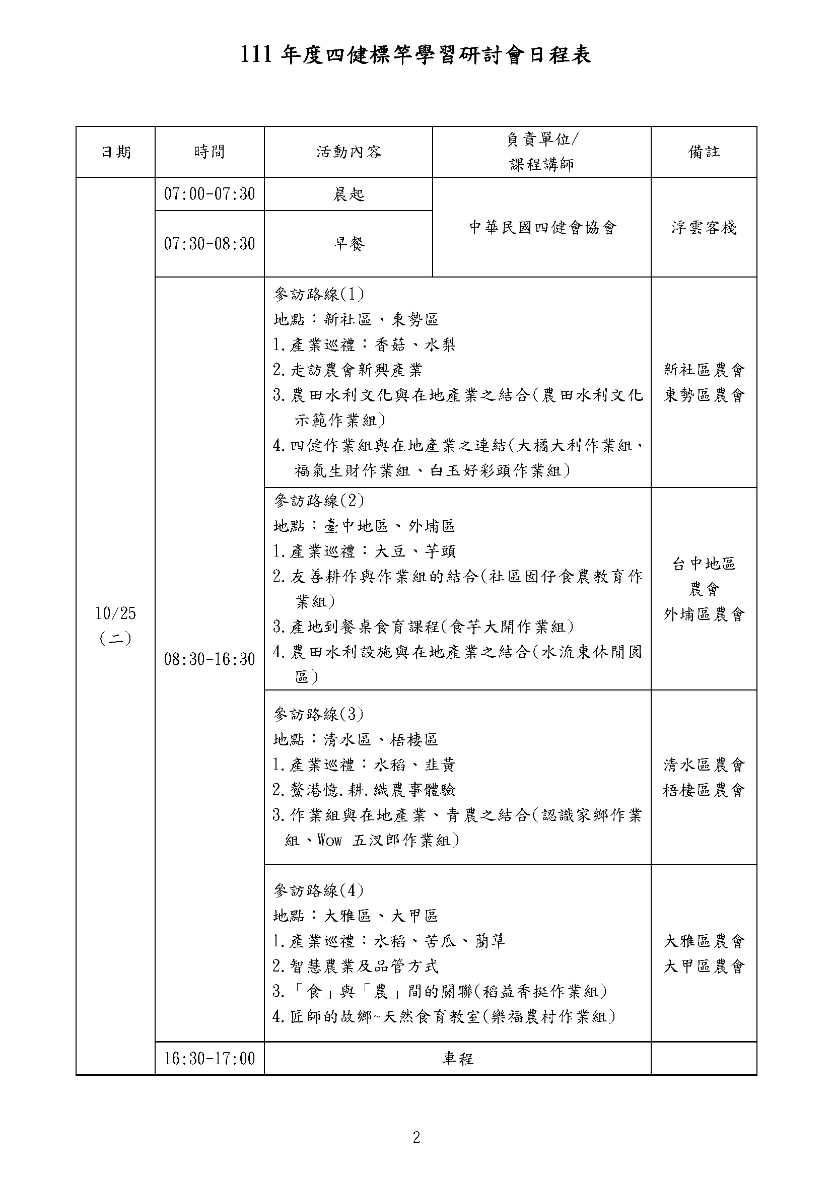 日程表Day2